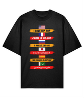 I Love Hip Hop Multilingual - Oversized Organic Tee