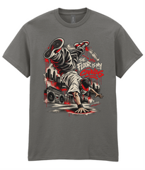 The Floor Is My Canvas T-shirt with breakdance-inspired front artwork