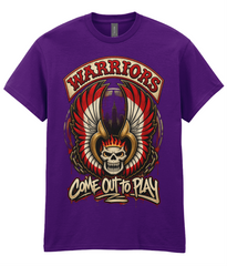 Warriors Come Out to Play T-shirt with skull-and-wings artwork