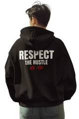 Man wearing black DJ HOODIE RESPECT THE HUSTLE