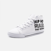 Hip Hop Rules The World - Hip Hop Clothing - Unisex High Top Canvas Shoes - Baseball Boot - Online Shop - One Stop Hip Hop UK