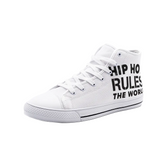 Hip Hop Rules The World - Hip Hop Clothing - Unisex High Top Canvas Shoes - Baseball Boot - Online Shop - One Stop Hip Hop UK