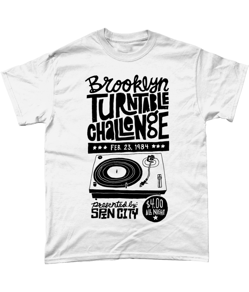 Brooklyn Turntable Challenge - T shirt - Black/White/Lime/Red - #PHC - One Stop Hip Hop UK