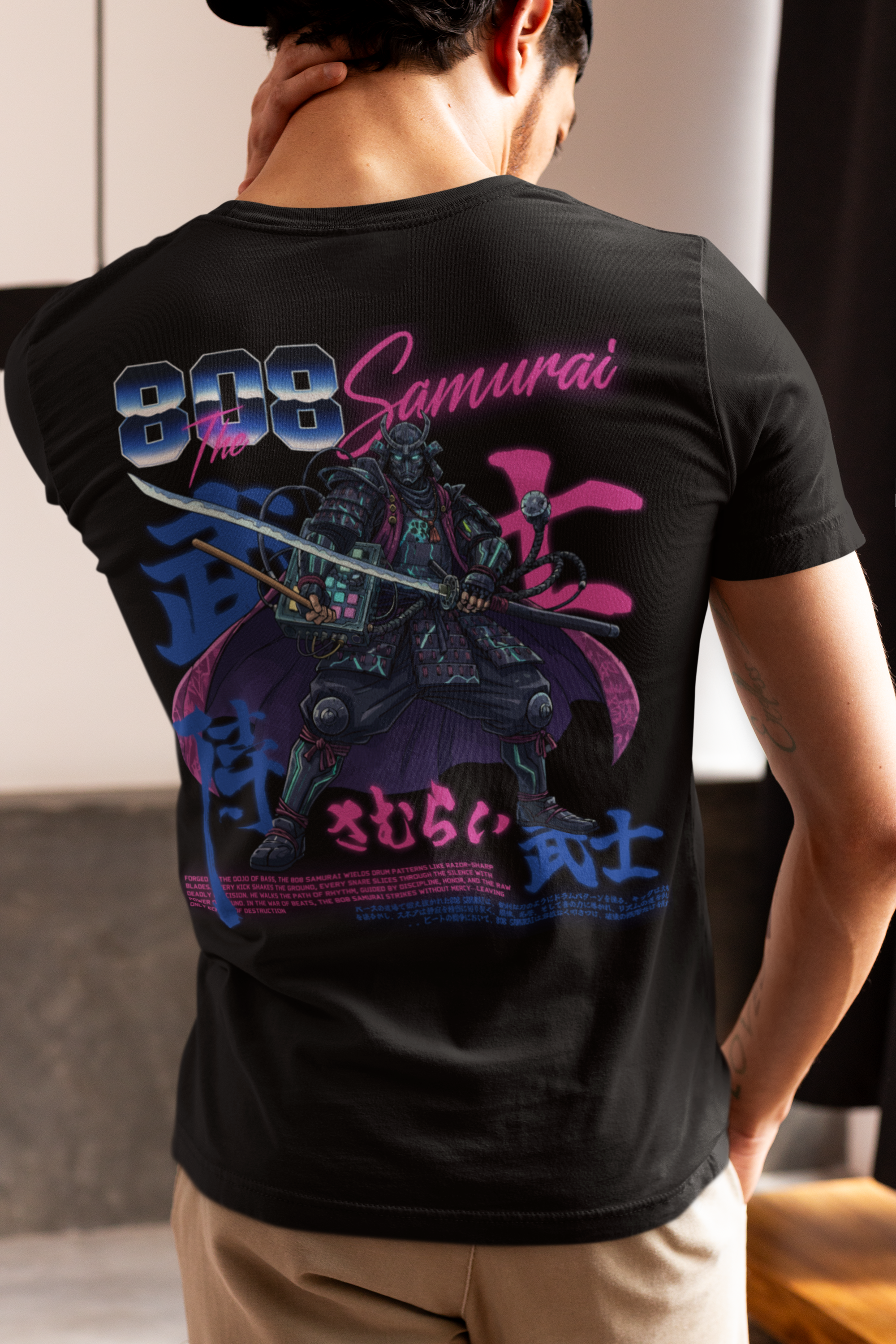 808 Sumurai - Hip Hop Amime T-Shirt (Front & Back Print)