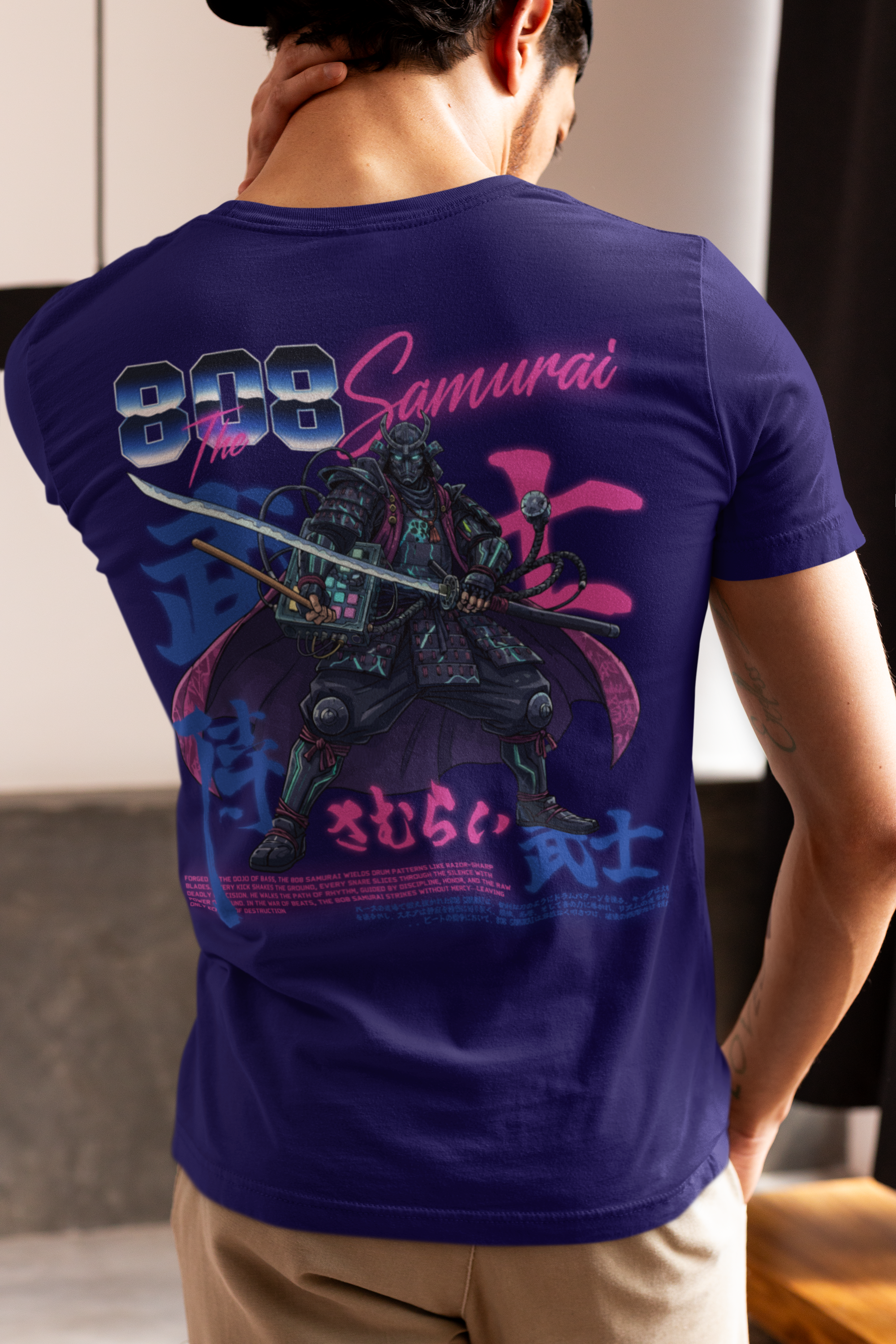 808 Sumurai - Hip Hop Amime T-Shirt (Front & Back Print)