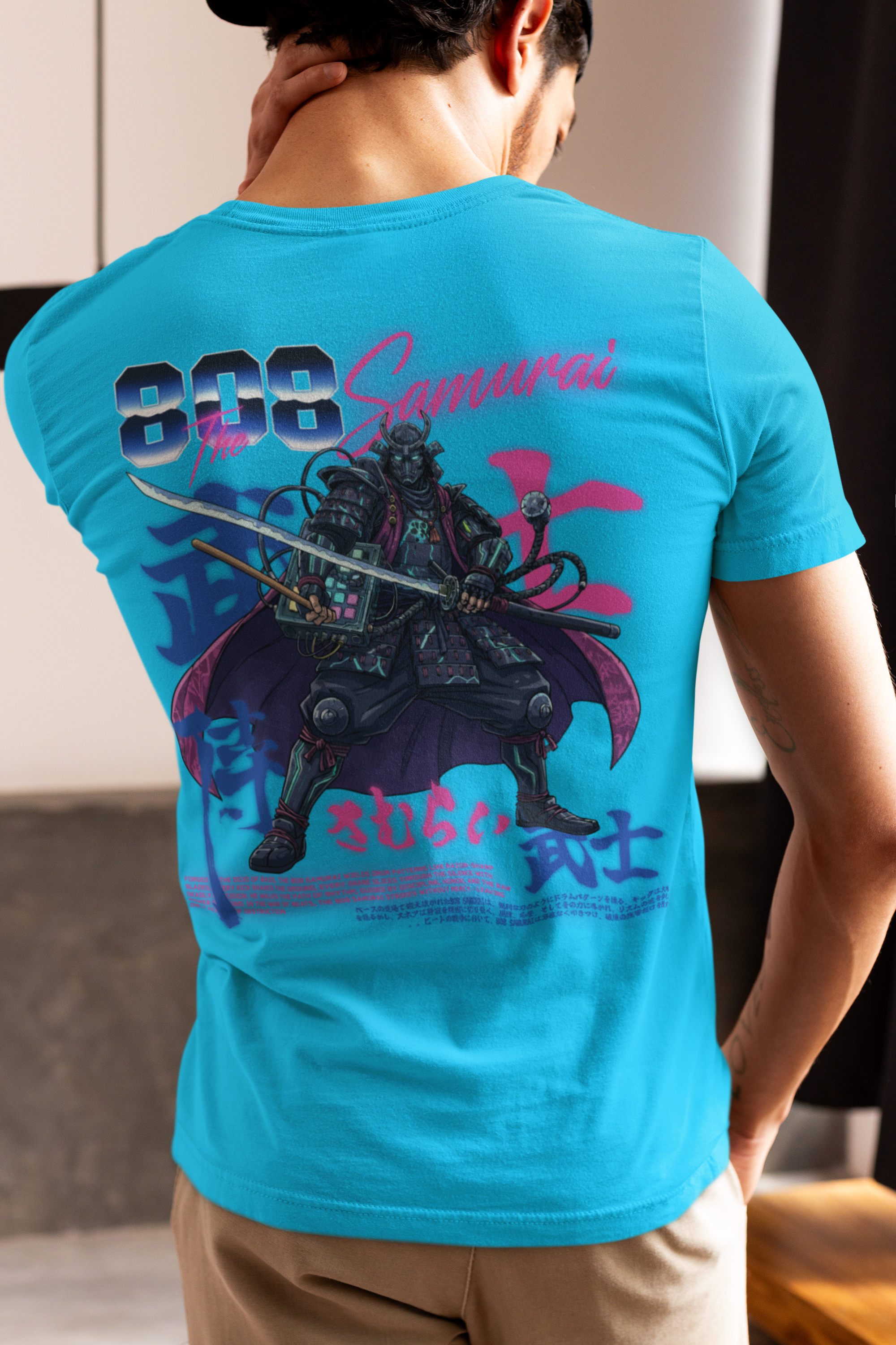 808 Sumurai - Hip Hop Amime T-Shirt (Front & Back Print)