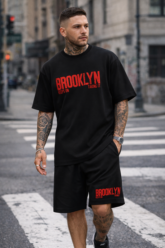 Brooklyn Keeps On Taking It - Oversize Tee & Shorts Combo
