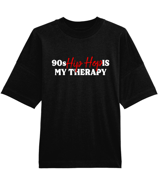 90s Hip Hop Is My Theropy - Oversized Organic Tee