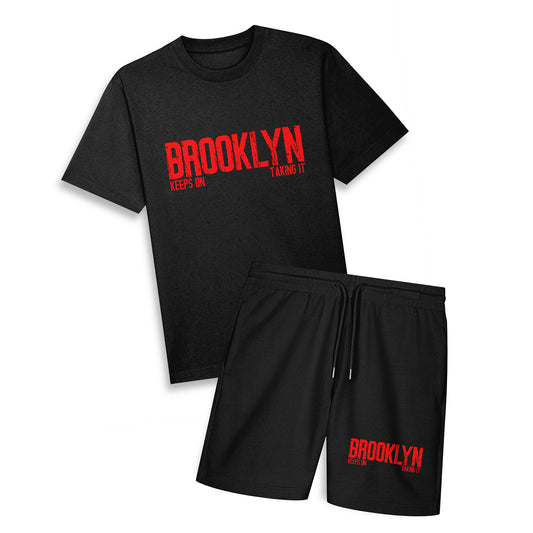 Brooklyn Keeps On Taking It - Oversize Tee & Shorts Combo