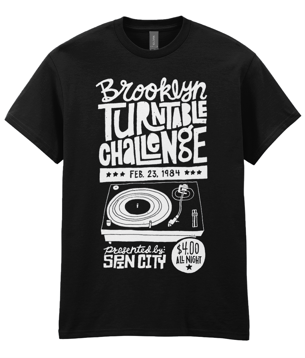 Brooklyn Turntable Challenge - T shirt - Black/White/Lime/Red - #PHC