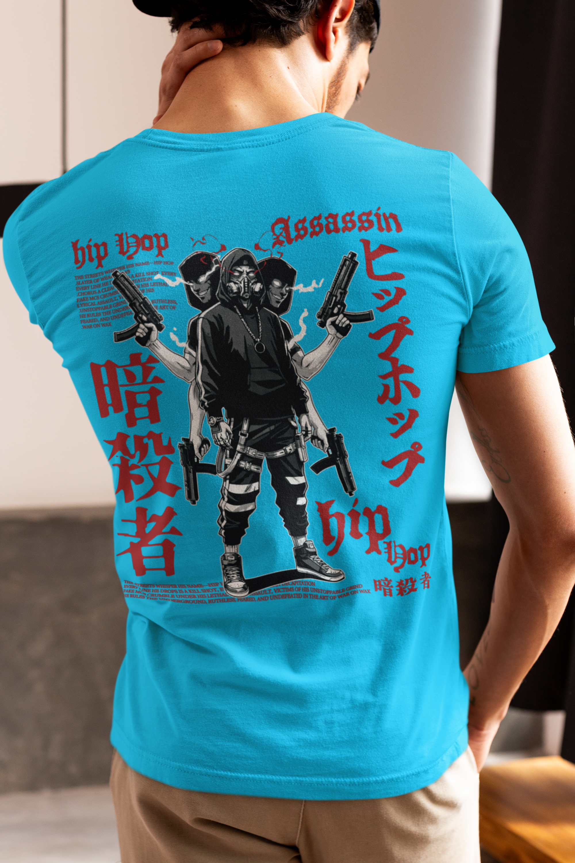 Hip Hip Assassin - Hip Hop Amime T-Shirt (Front & Back Print)