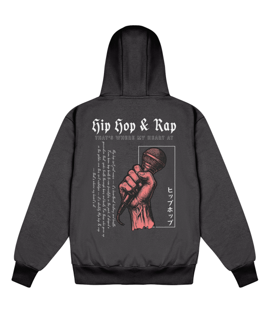 Hip Hop & Rap Where;s My Heart At - Delux Heavyweight Hoodie