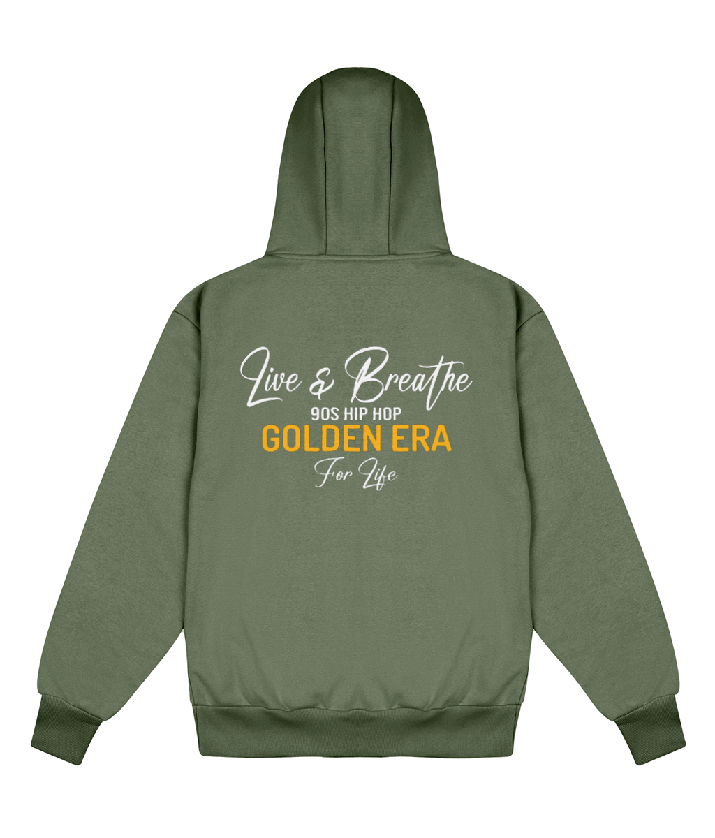 Live & Brethe 90s Hip Hop - Delux Heavyweight Hoodie