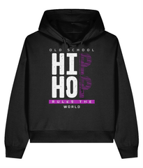 Old School Hip Hop Rules The World- Ladies Organic Hoddie