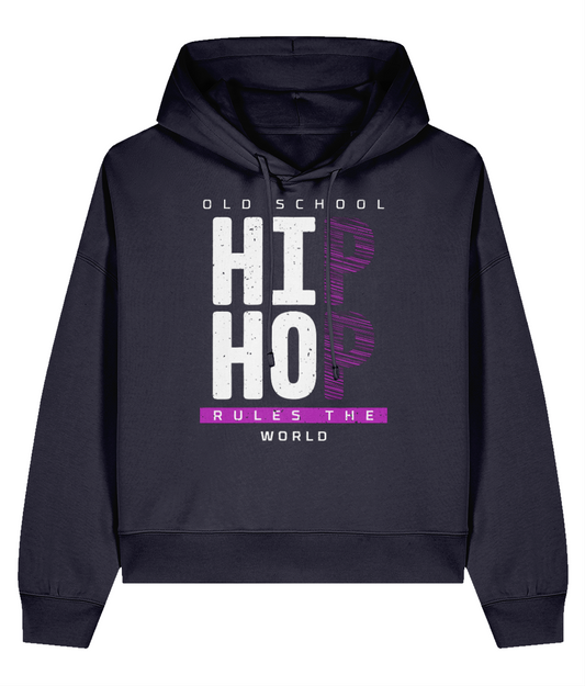 Old School Hip Hop Rules The World- Ladies Organic Hoddie