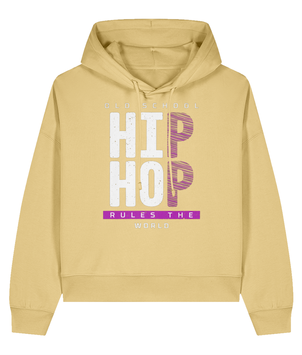 Old School Hip Hop Rules The World- Ladies Organic Hoddie