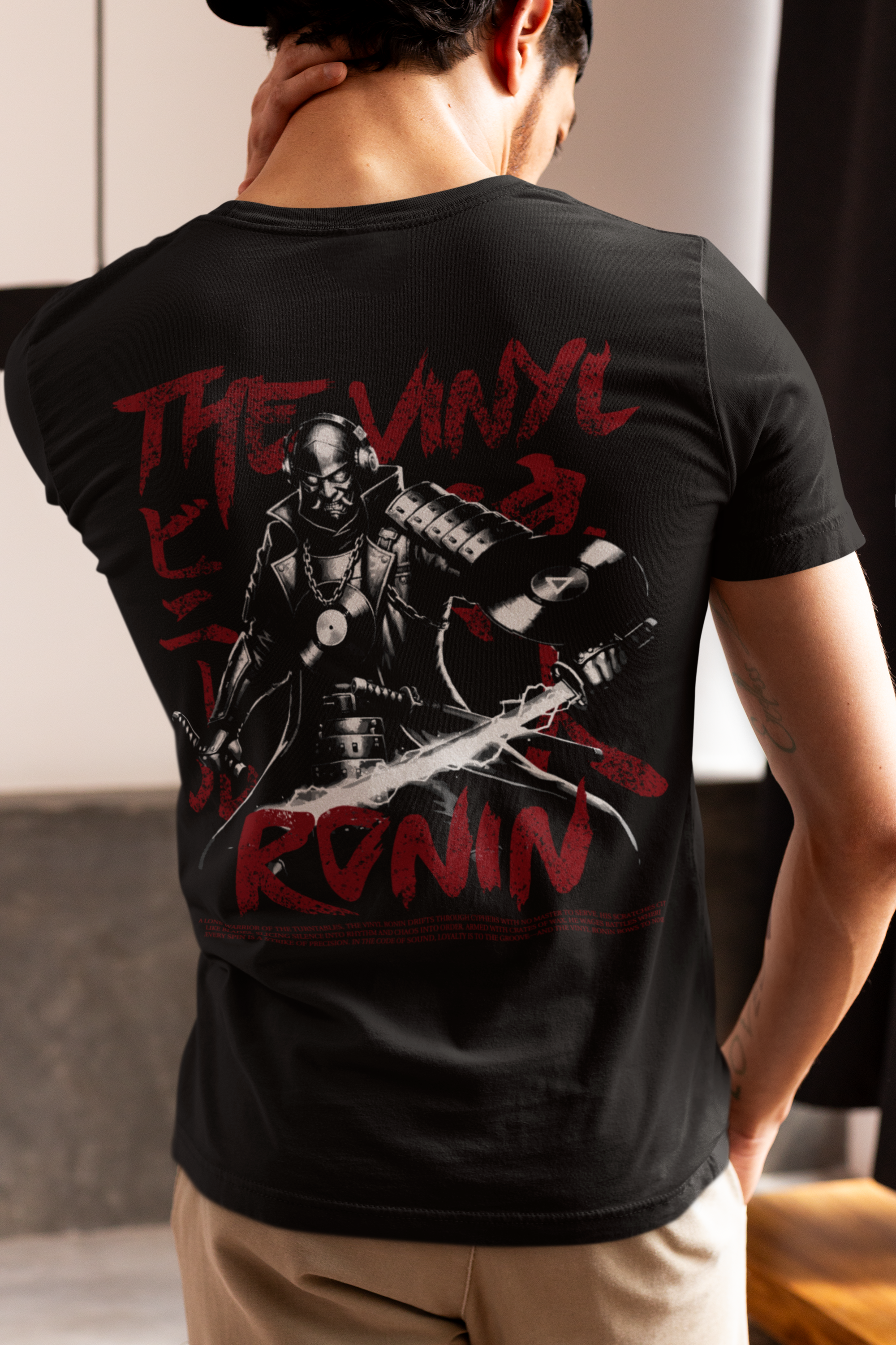 Vinyl Ronin - Hip Hop Amime T-Shirt (Front & Back Print)