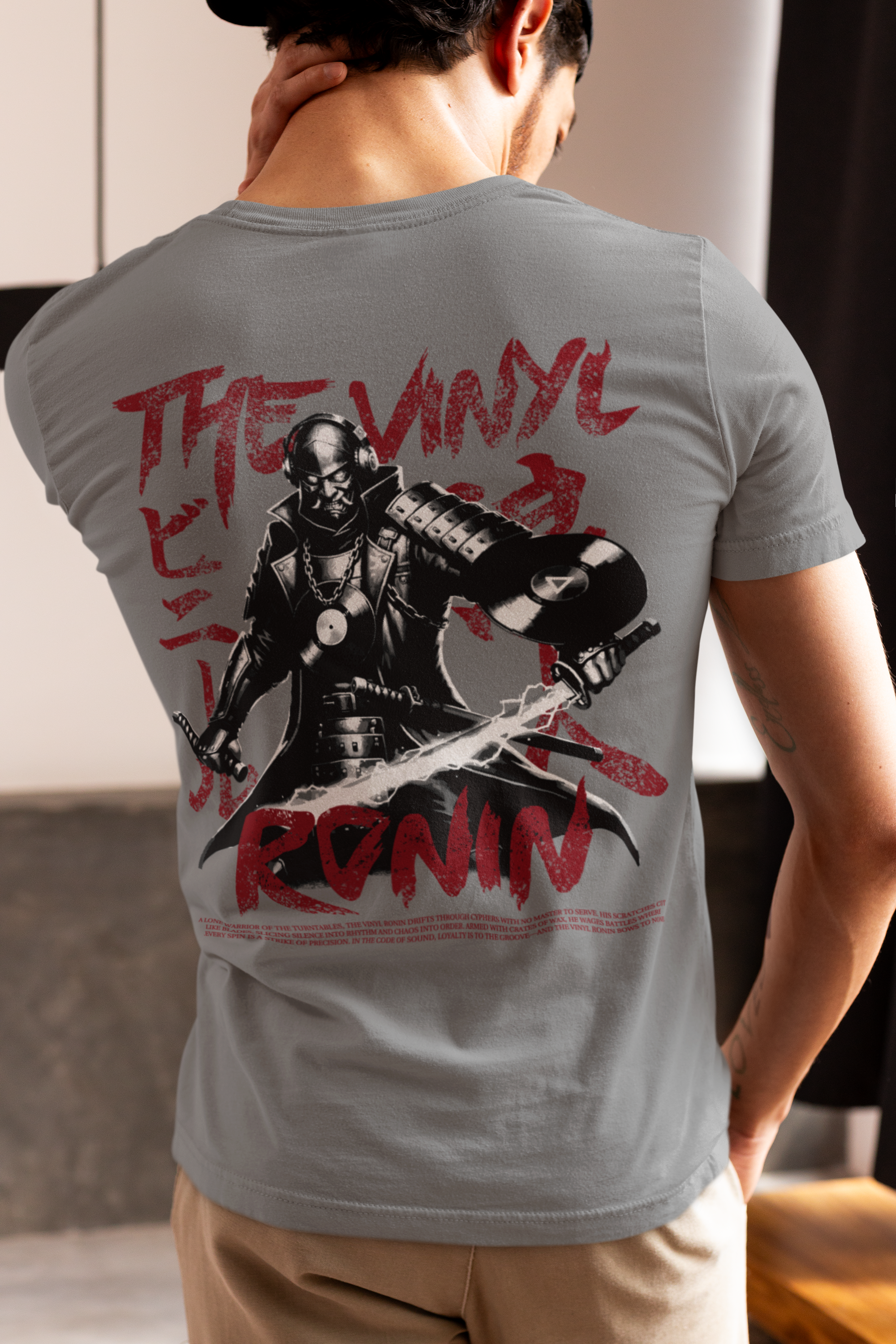 Vinyl Ronin - Hip Hop Amime T-Shirt (Front & Back Print)