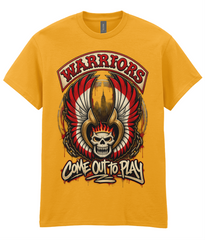 Warriors Come Out to Play T-shirt with skull-and-wings artwork