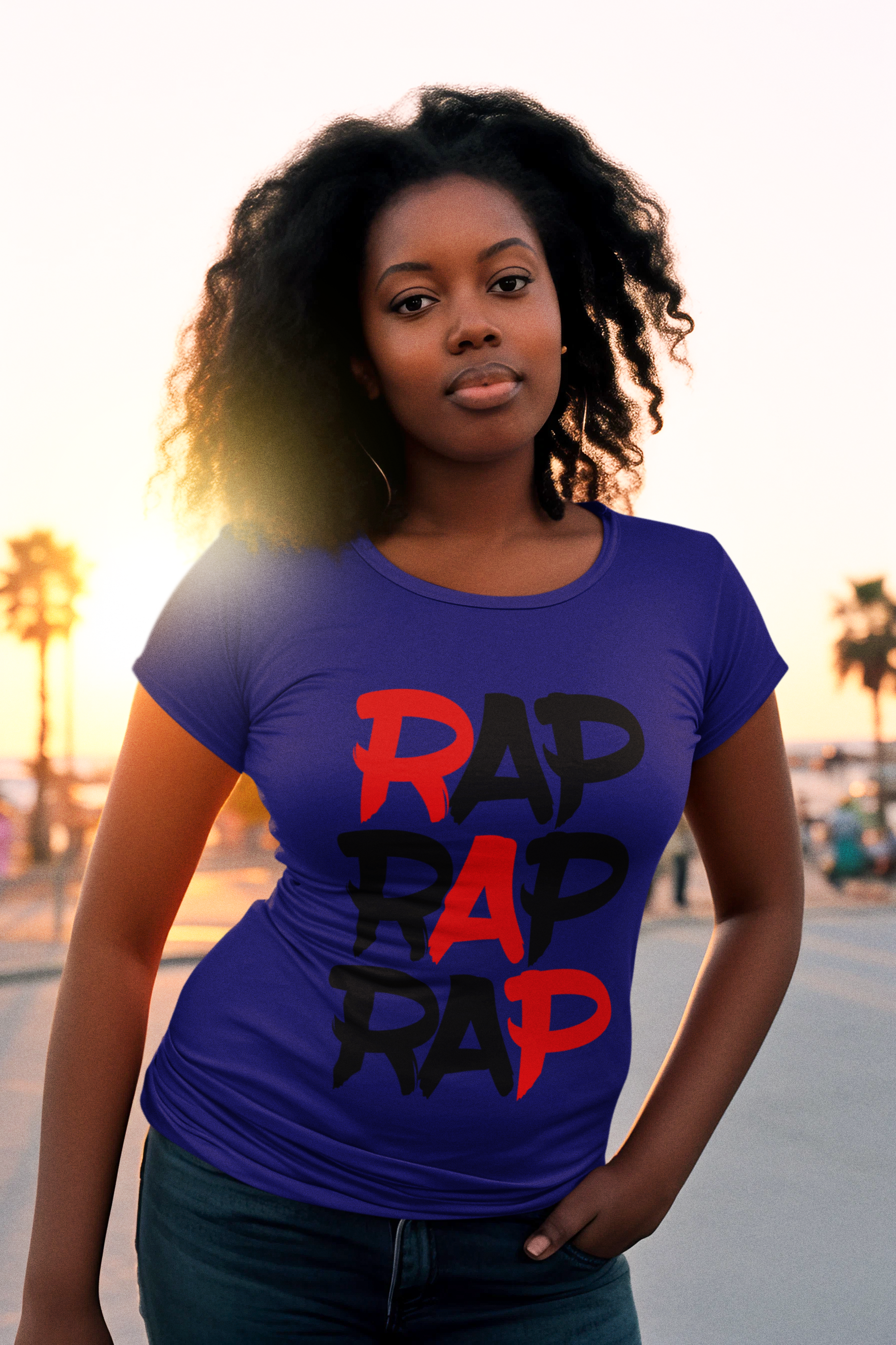 Rap Rap Rap - Ladies Stretch T-Shirt