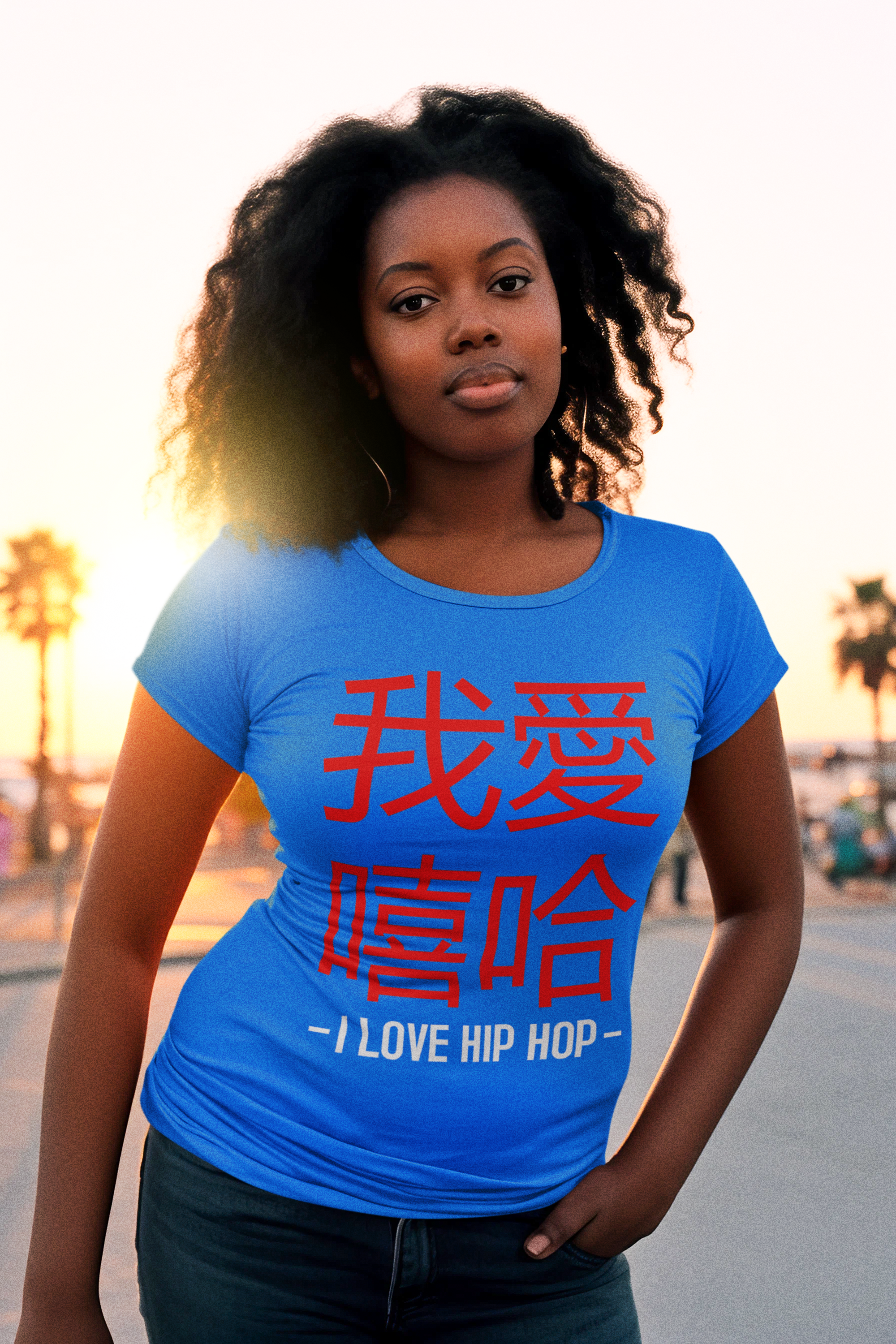 I Love Hip Hop (Chinese Edition) - Ladies Stretch T-Shirt