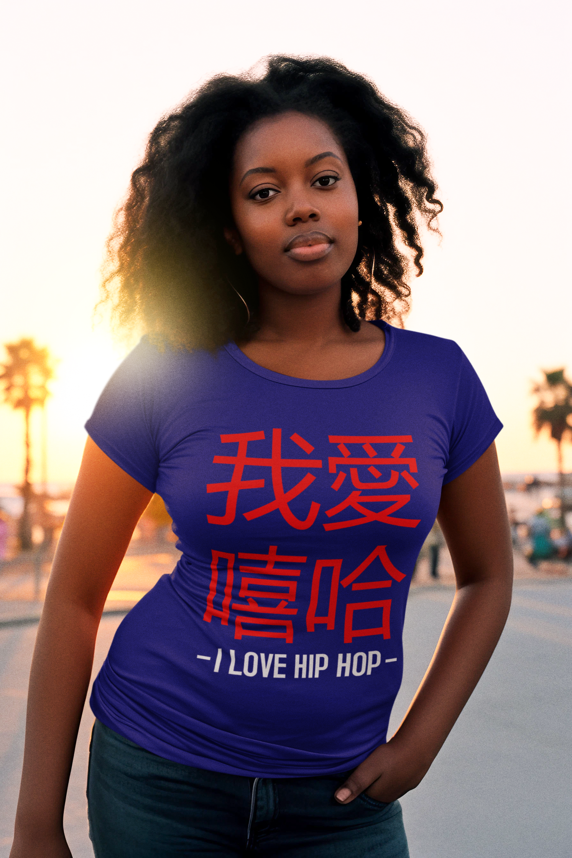I Love Hip Hop (Chinese Edition) - Ladies Stretch T-Shirt