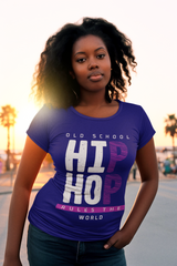 Old School Hip Hop Rules The World - Ladies Stretch T-Shirt