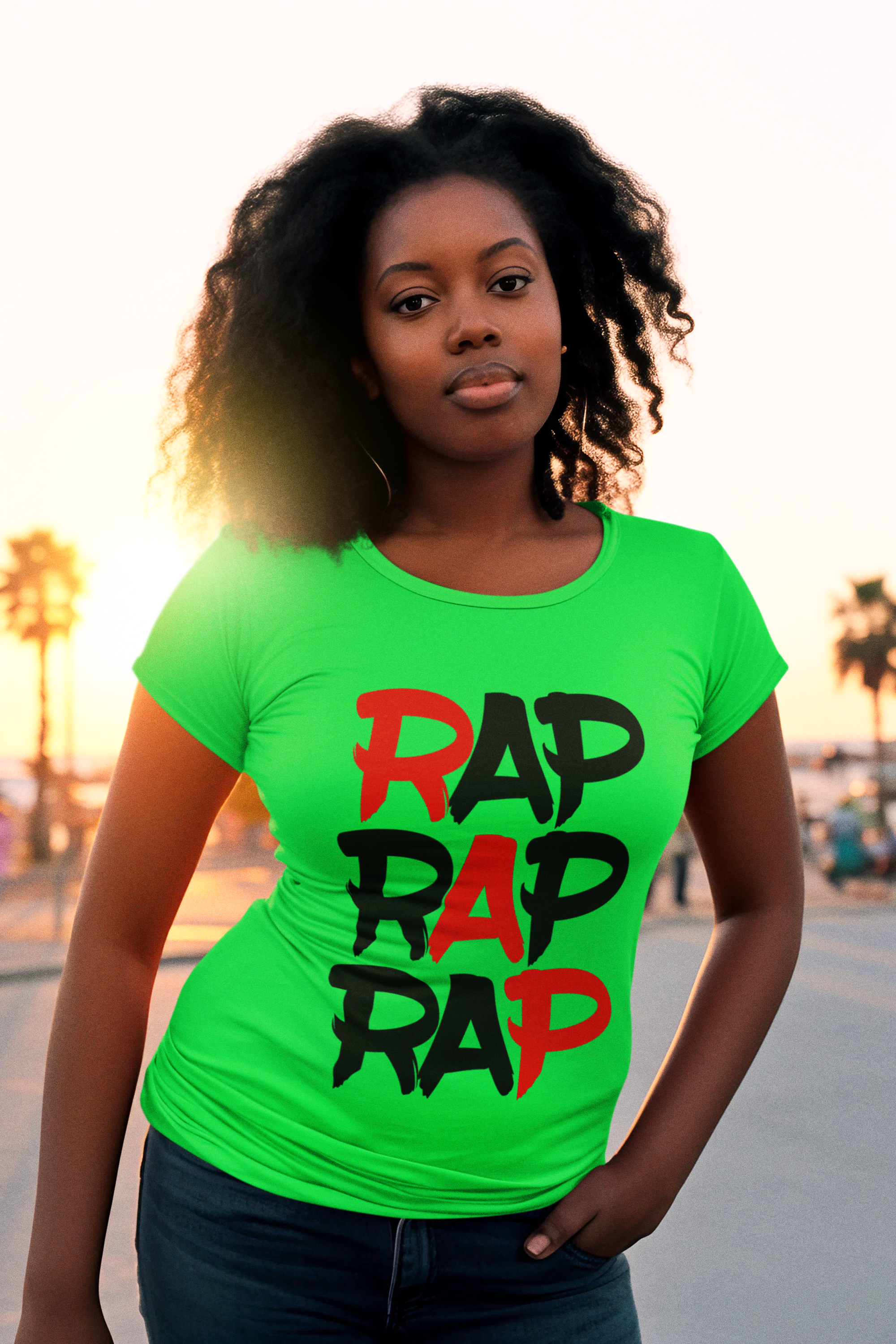 Rap Rap Rap - Ladies Stretch T-Shirt