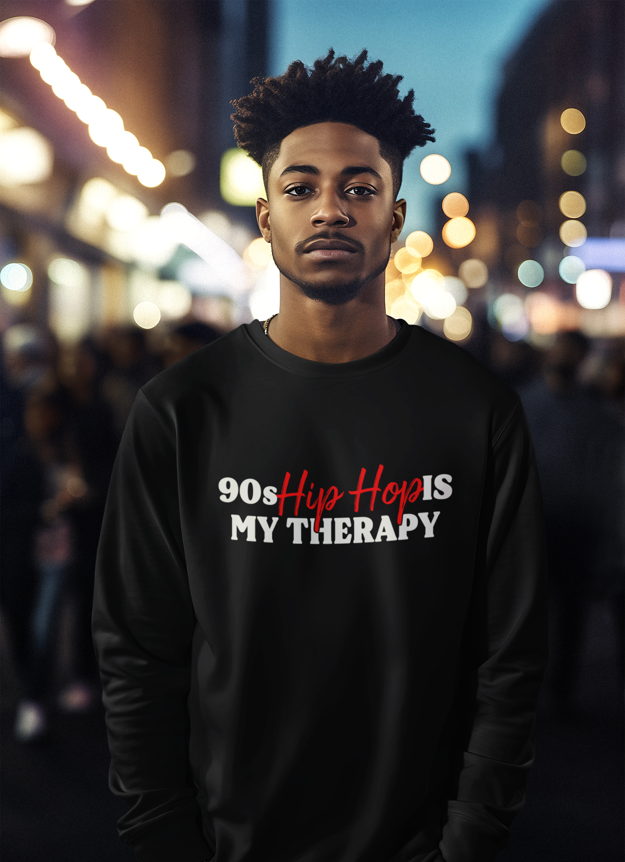 90s Hip Hop Is My Therapy - Sweatshirt - #HipHop50th