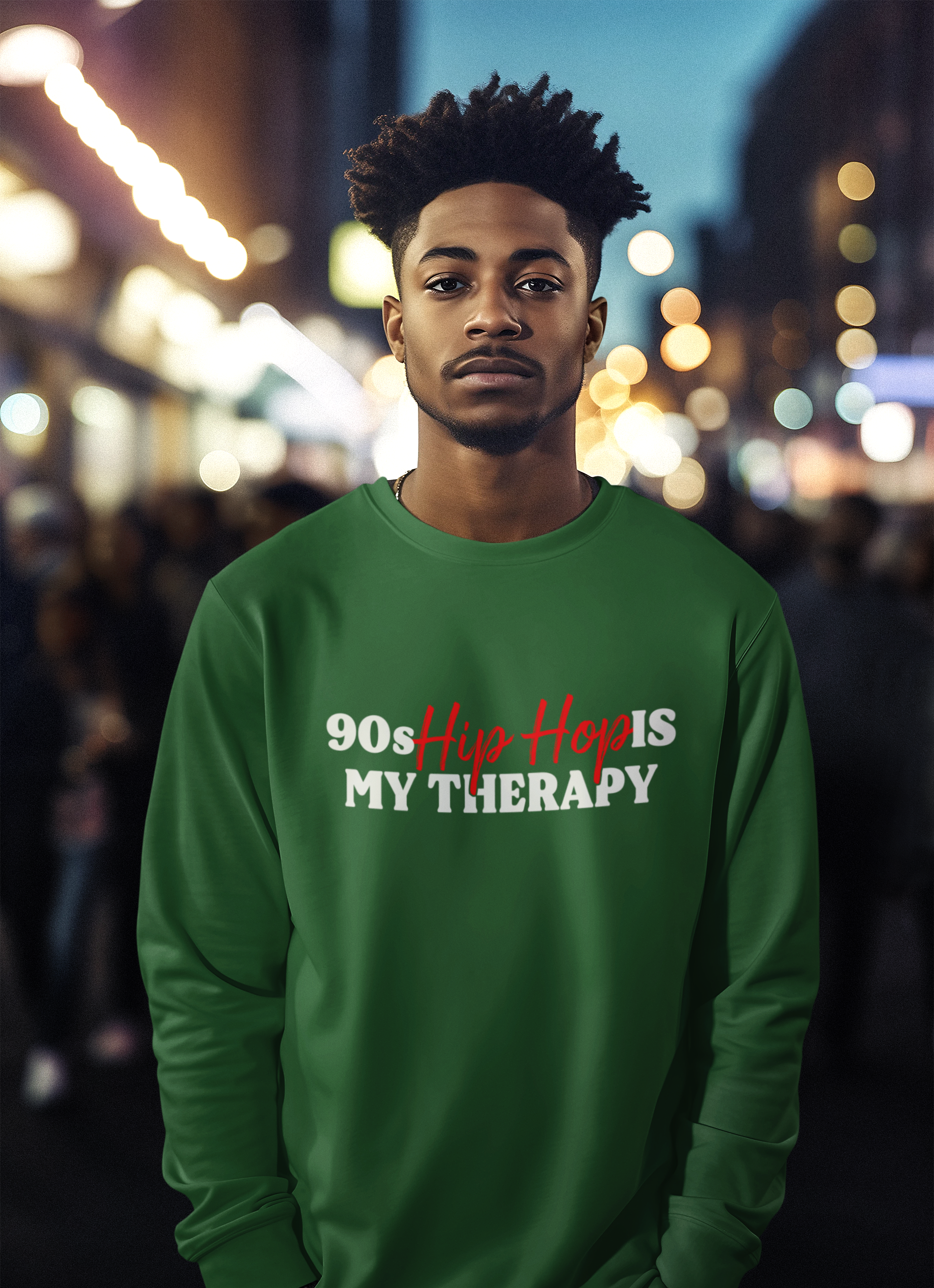 90s Hip Hop Is My Therapy - Sweatshirt - #HipHop50th