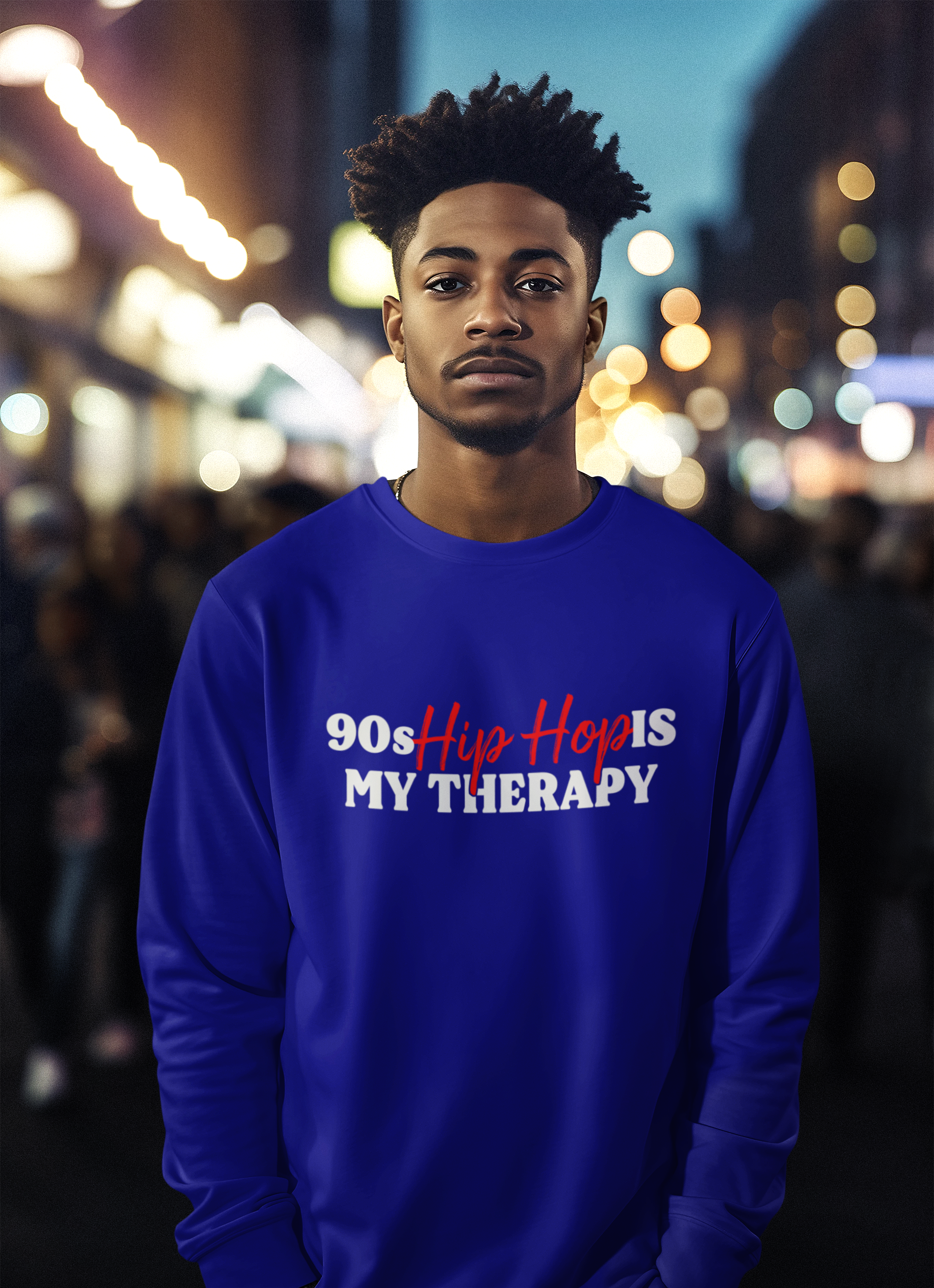 90s Hip Hop Is My Therapy - Sweatshirt - #HipHop50th