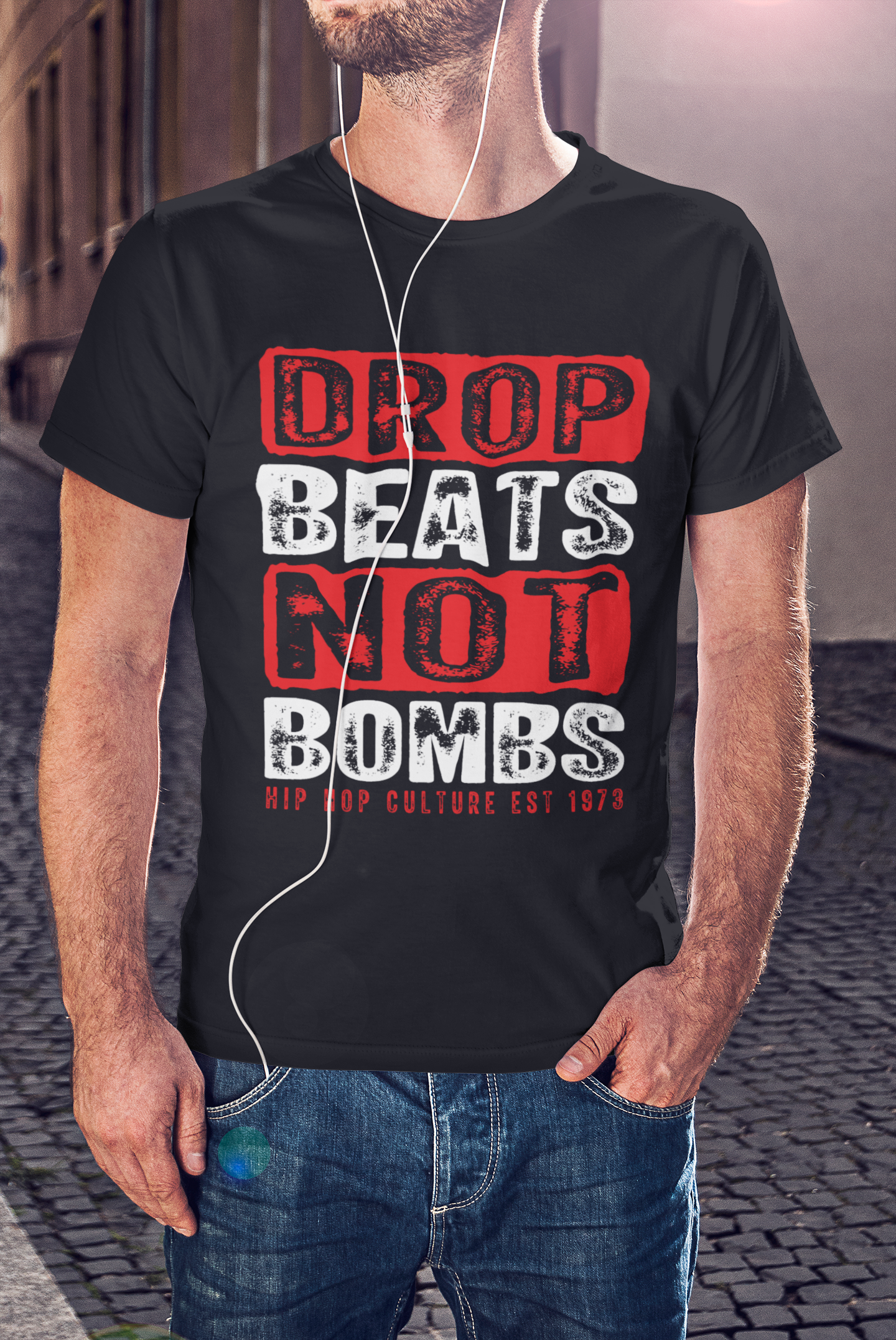 Drop Beats Not Bombs T-Shirt 5 Colours #hiphop50th