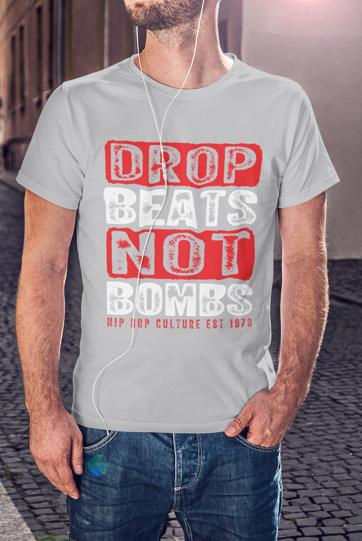 Drop Beats Not Bombs T-Shirt 5 Colours #hiphop50th