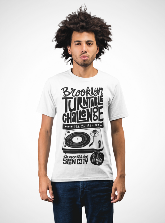 Brooklyn Turntable Challenge - T shirt - Black/White/Lime/Red - #PHC