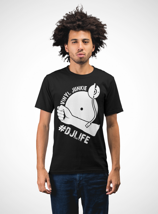 Vinyl Junkie T-Shirt - Short Sleeve Shirt 5 Colors - Urban Streetwear - Online Store