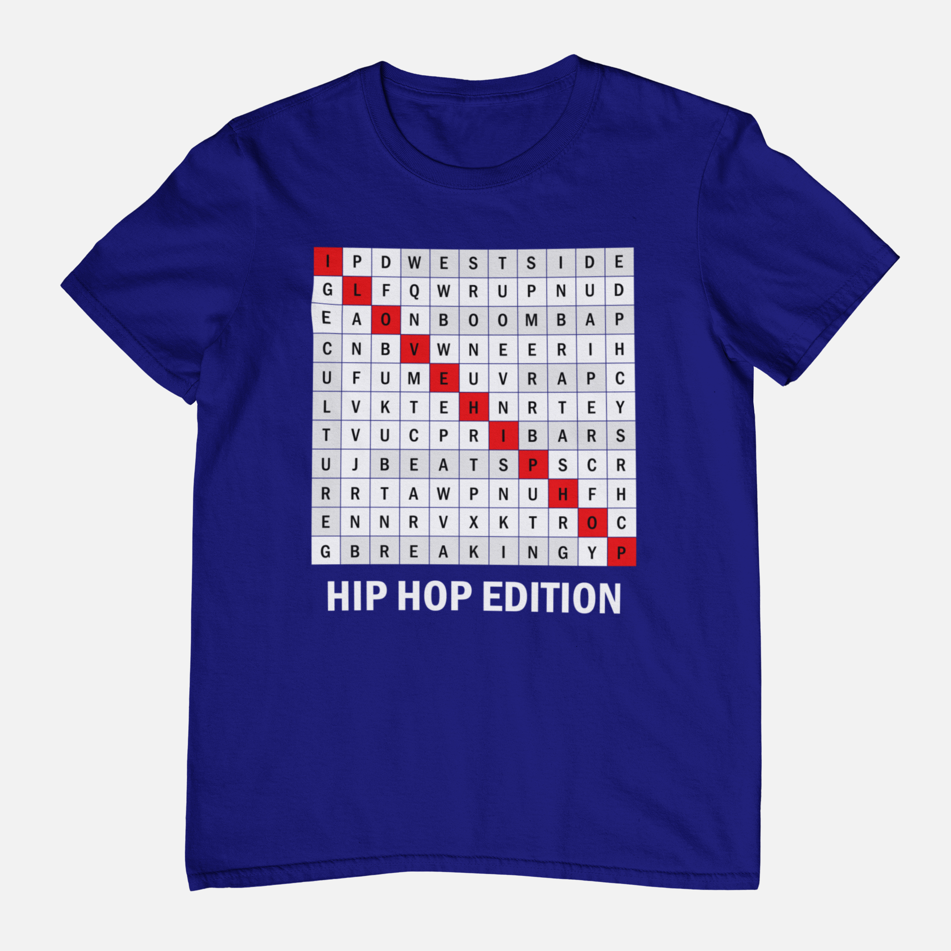 Hip Hop Word Search - T-Shirt - 5 Colours