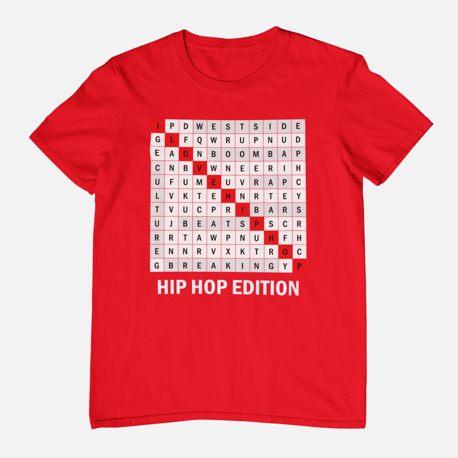 Hip Hop Word Search - T-Shirt - 5 Colours