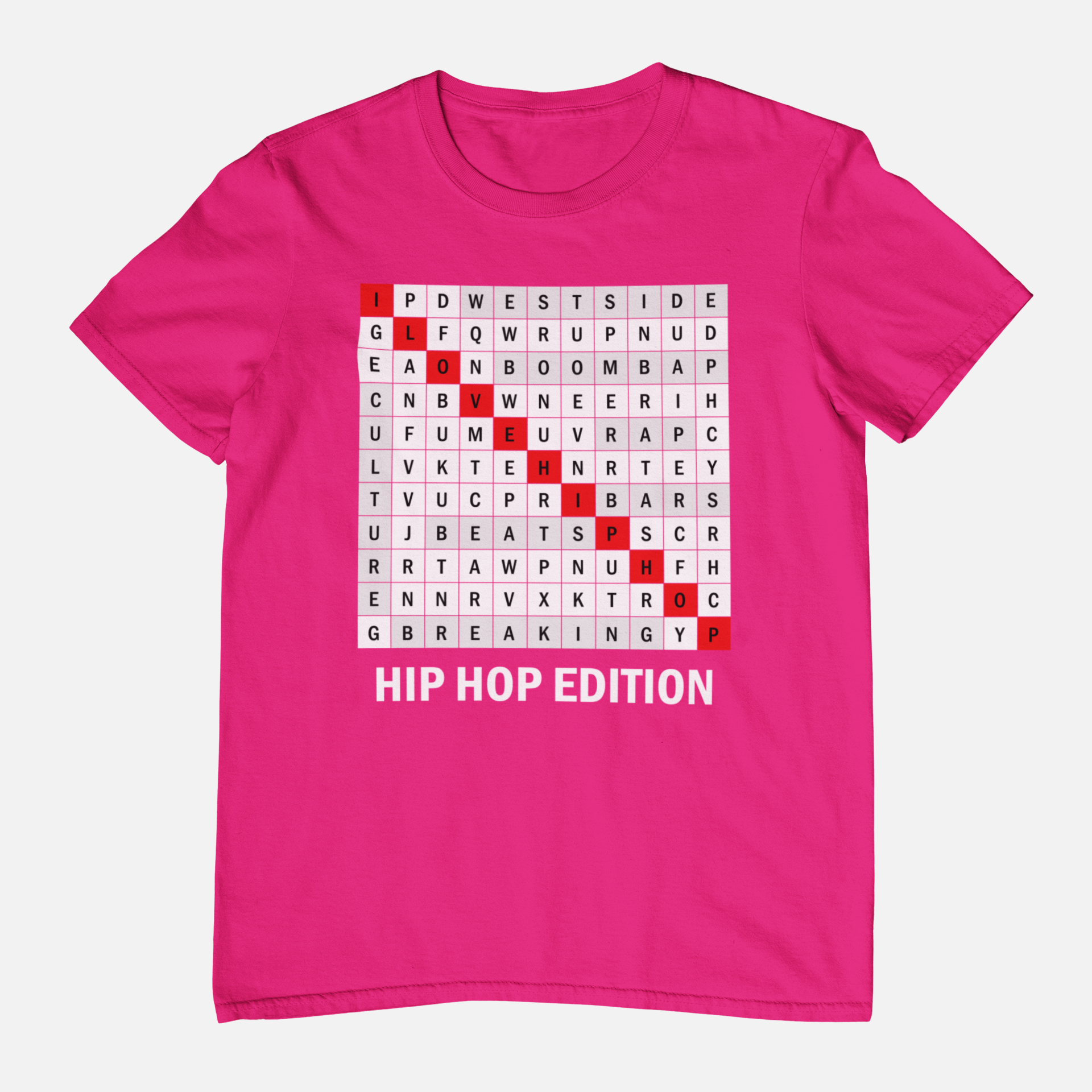Hip Hop Word Search - T-Shirt - 5 Colours