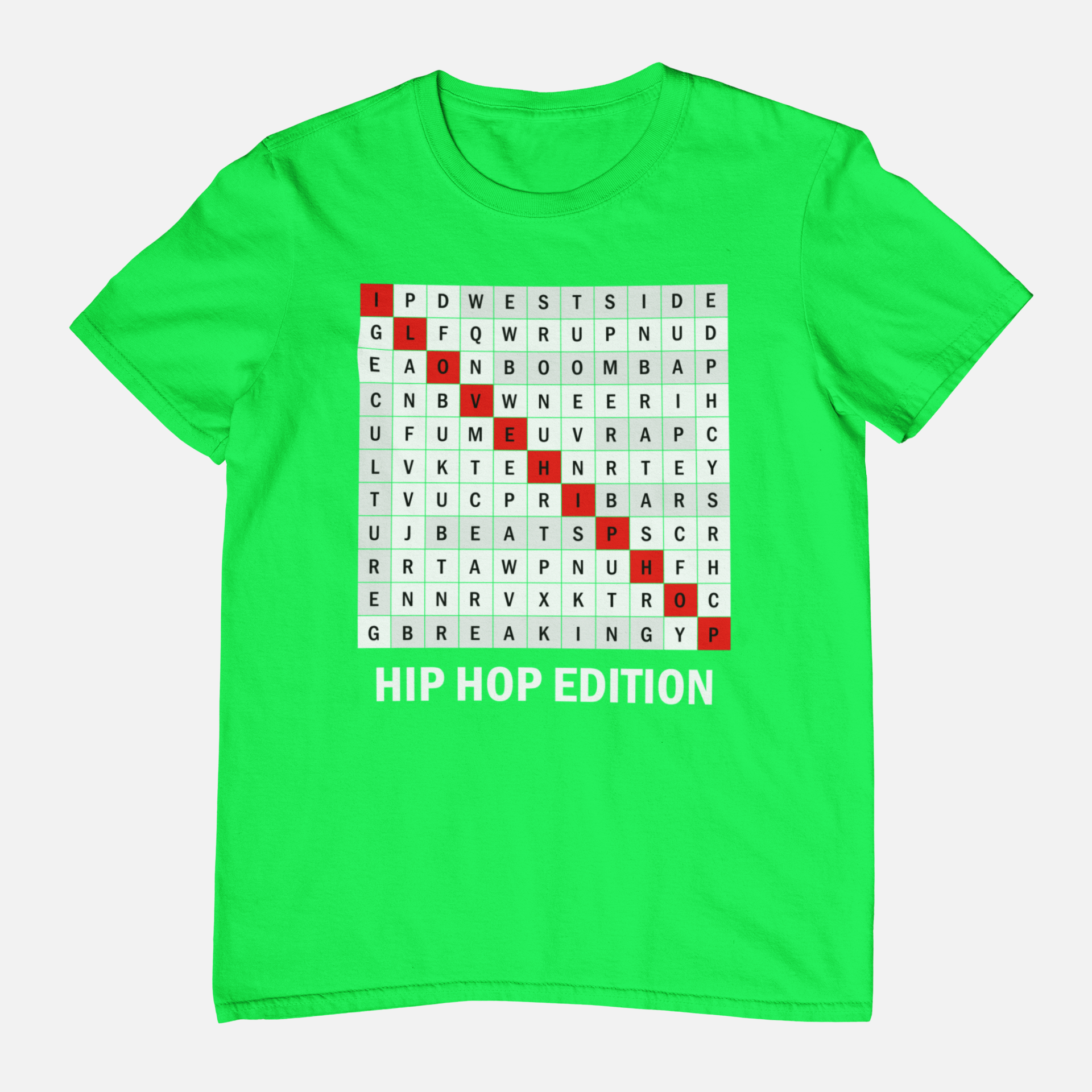 Hip Hop Word Search - T-Shirt - 5 Colours