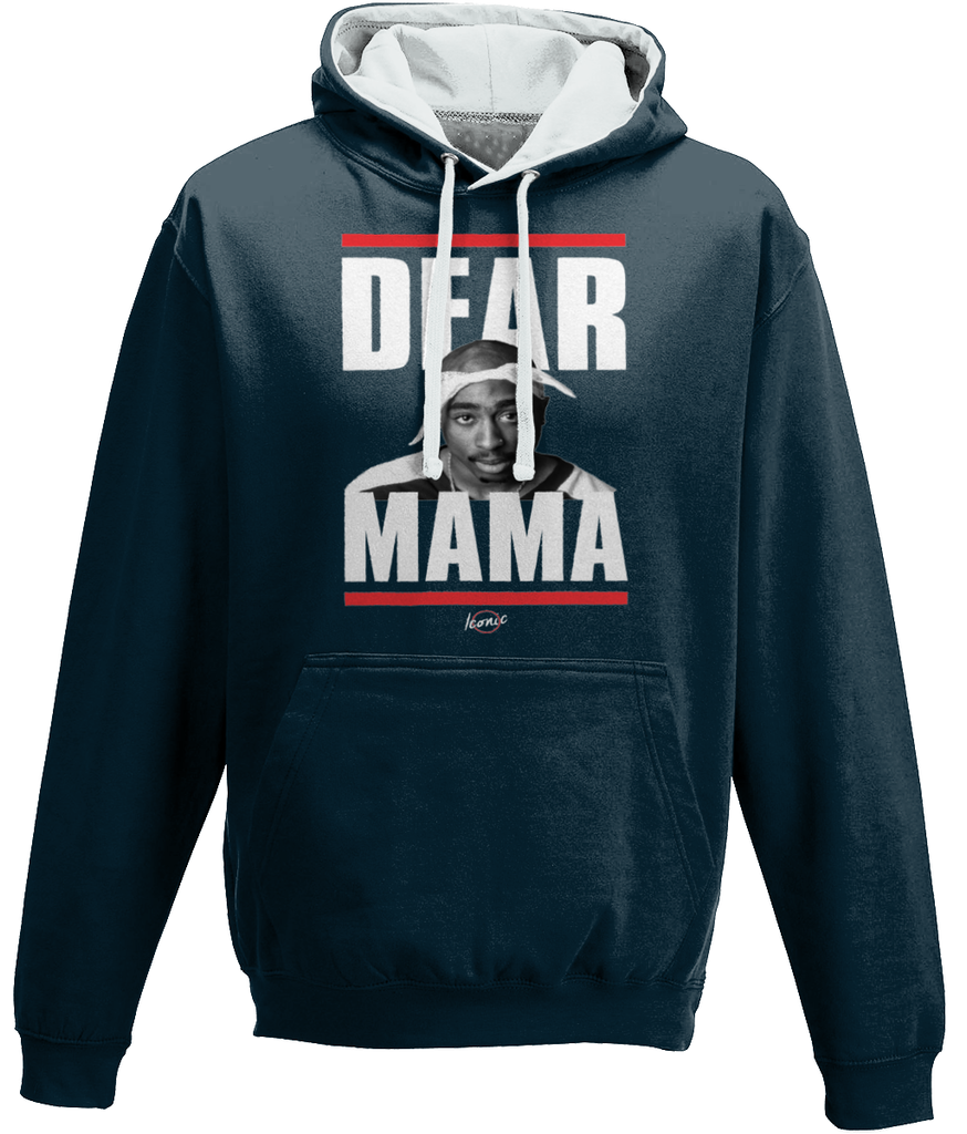 2 Pac - Dear Mama - Hoodie - Black/Royal Navy - Iconic Range - One Stop Hip Hop UK