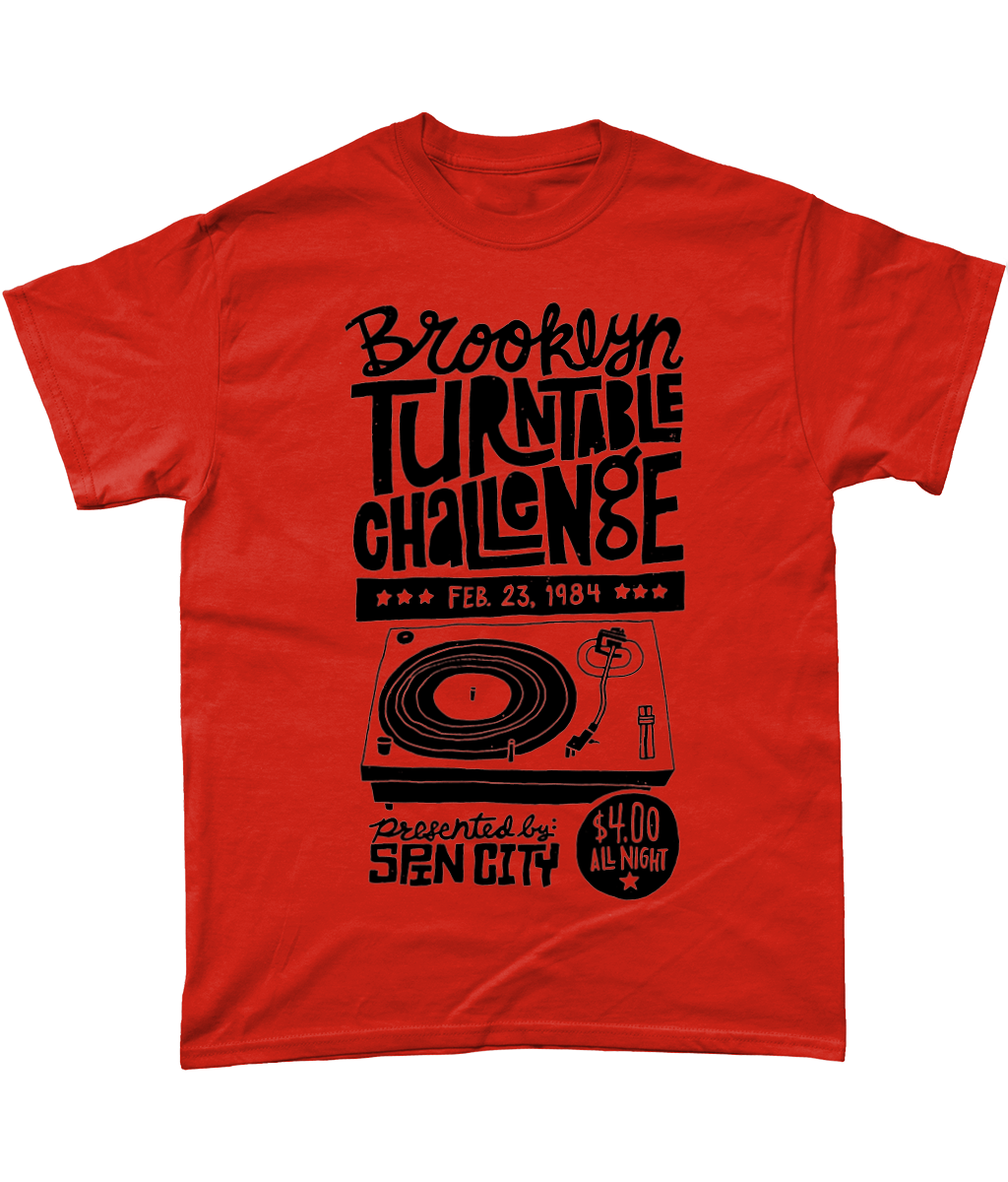 Brooklyn Turntable Challenge - T shirt - Black/White/Lime/Red - #PHC - One Stop Hip Hop UK
