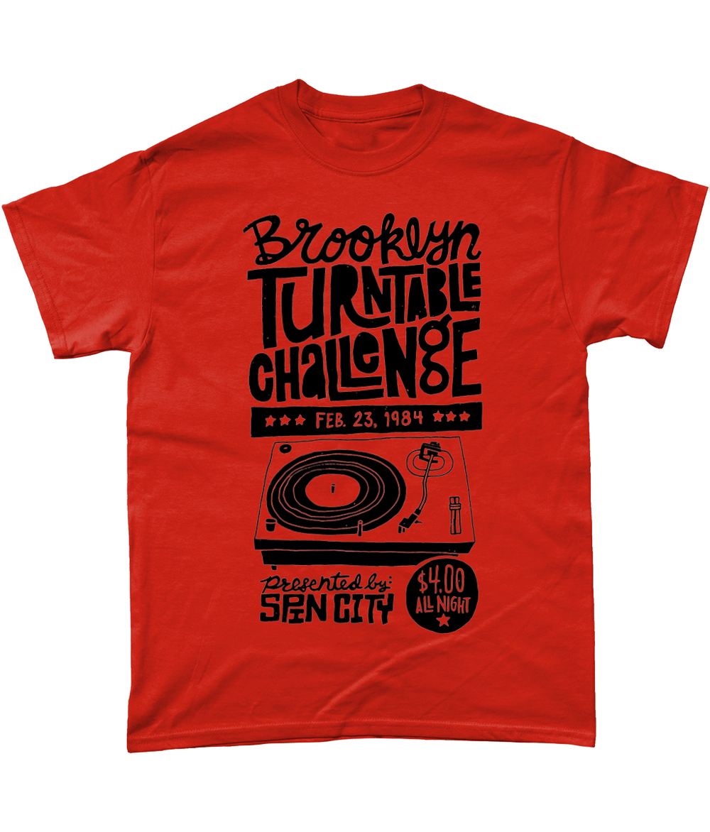 Brooklyn Turntable Challenge - T shirt - Black/White/Lime/Red - #PHC - One Stop Hip Hop UK
