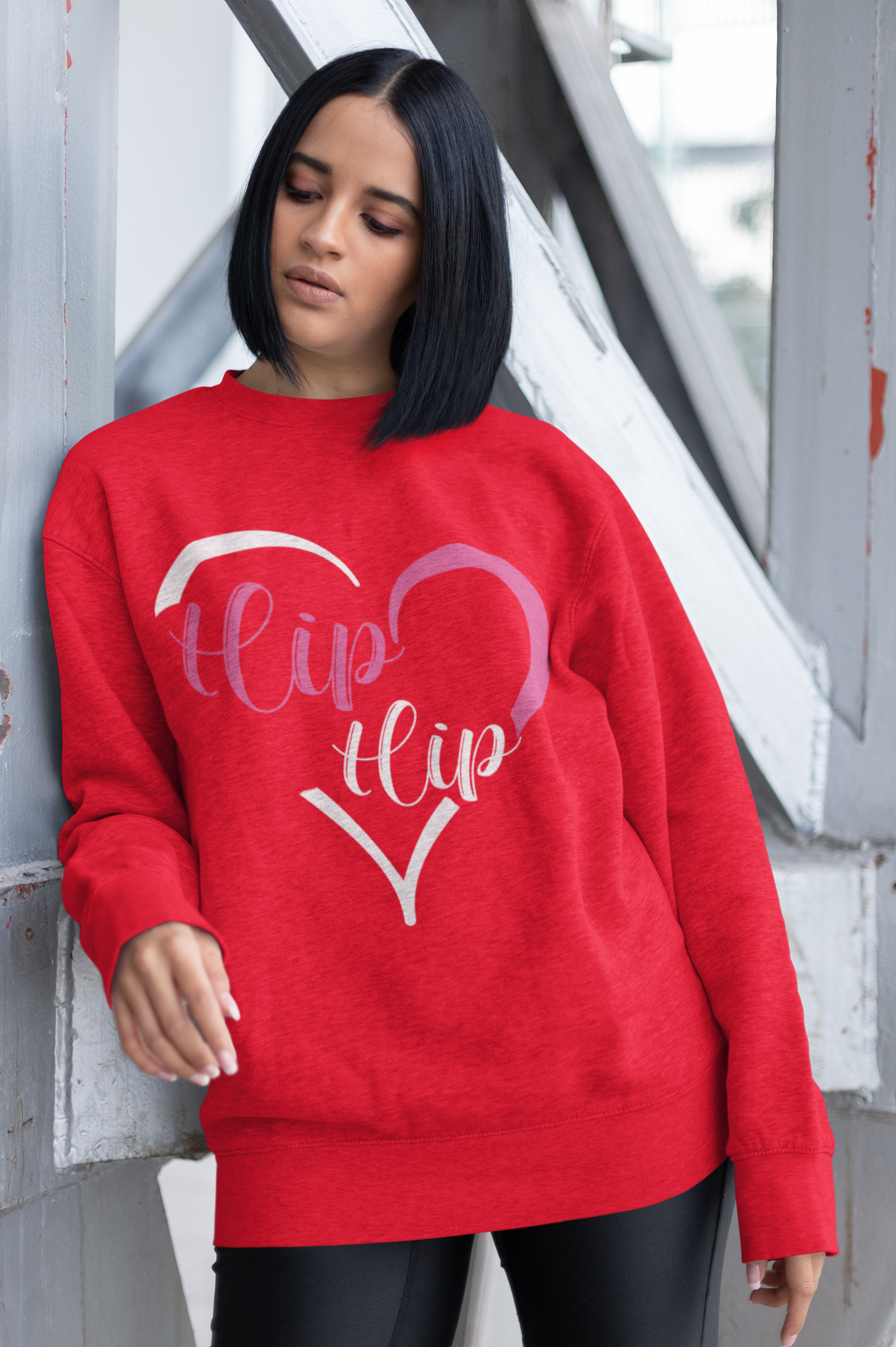 I Love Hip Hop Heart Ladies Sweatshirt 5 Colors FREE SHIPPING