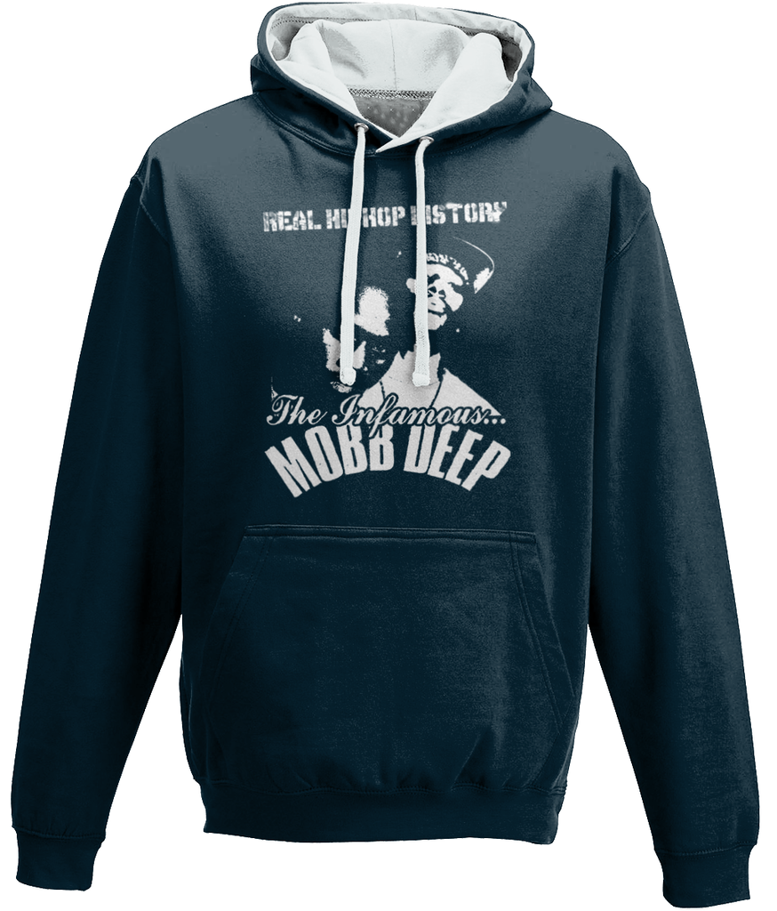 Mobb Deep Hip Hop History - Hoodie- French Royal Navy/Black/Charcoal - One Stop Hip Hop UK