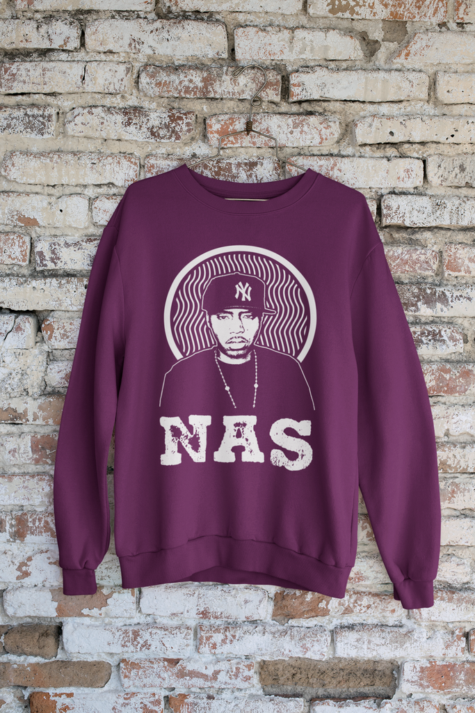 Nas Hip Hop Sweatshirt FREE SHIPPING Iconic Range Rapper Merch Streetwear Online Store - One Stop Hip Hop UK