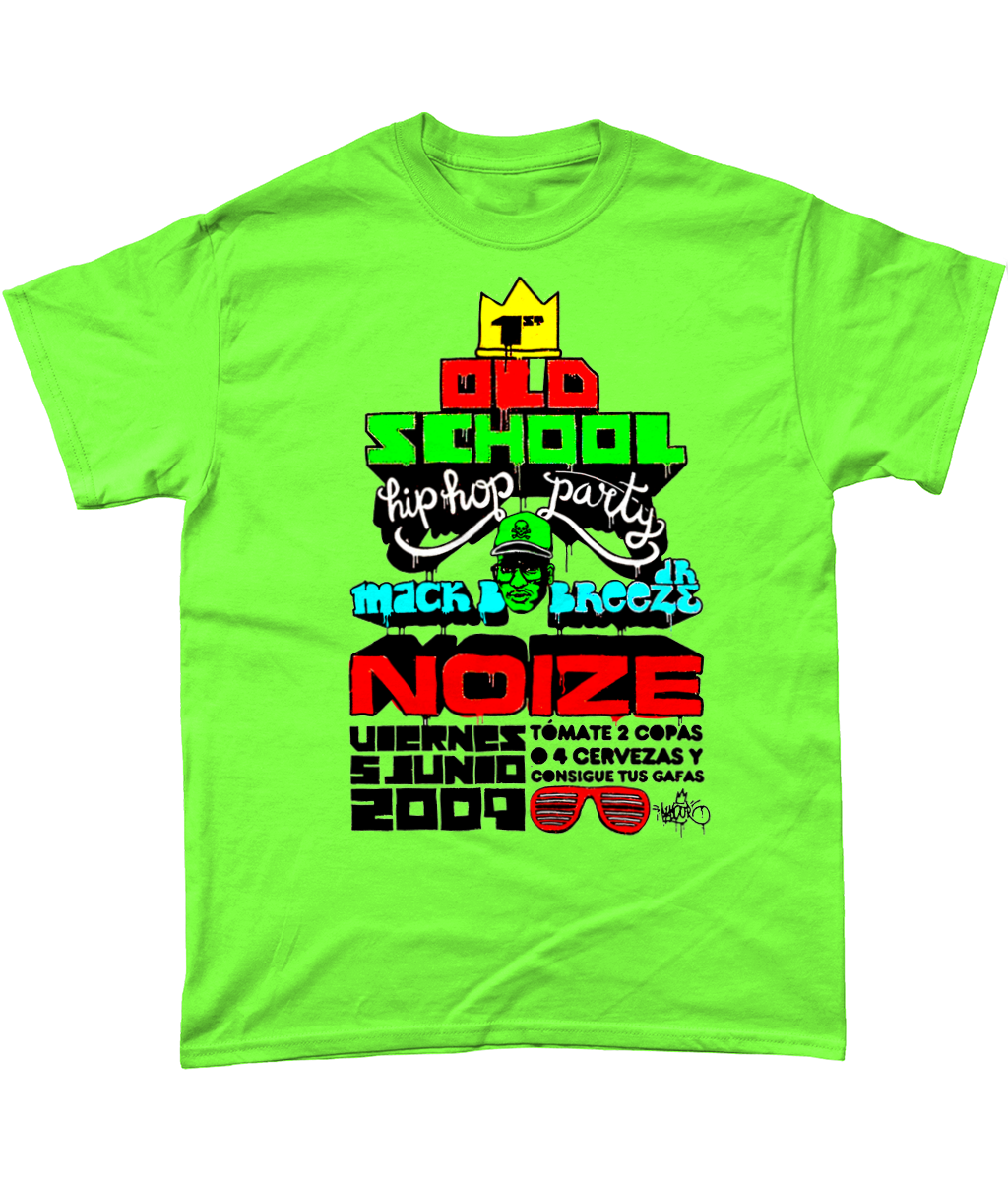 Old School Party - T Shirt - White/Lime/Grey/Gold - #PHC - One Stop Hip Hop UK