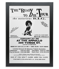 Ready To Die Tour 1995 - Black Frame - Wall Art - One Stop Hip Hop UK