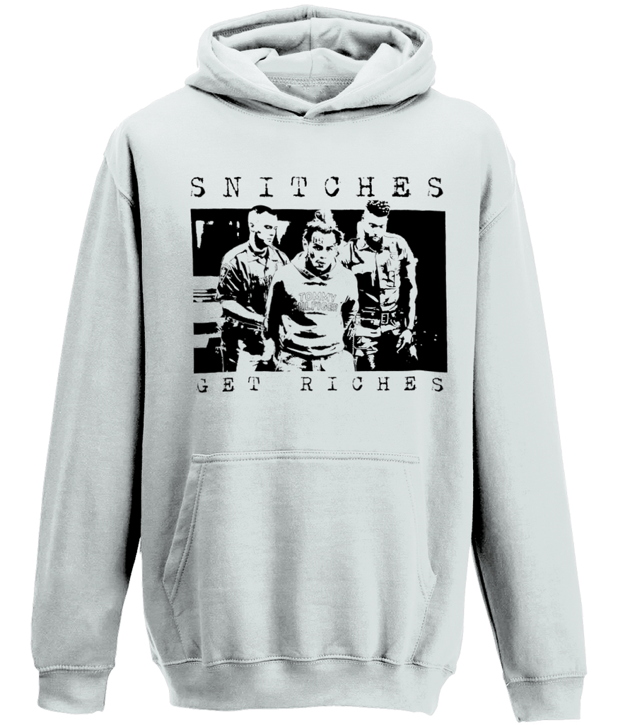 Snitches Get Riches - Hoodie - Grey/Purple - One Stop Hip Hop UK