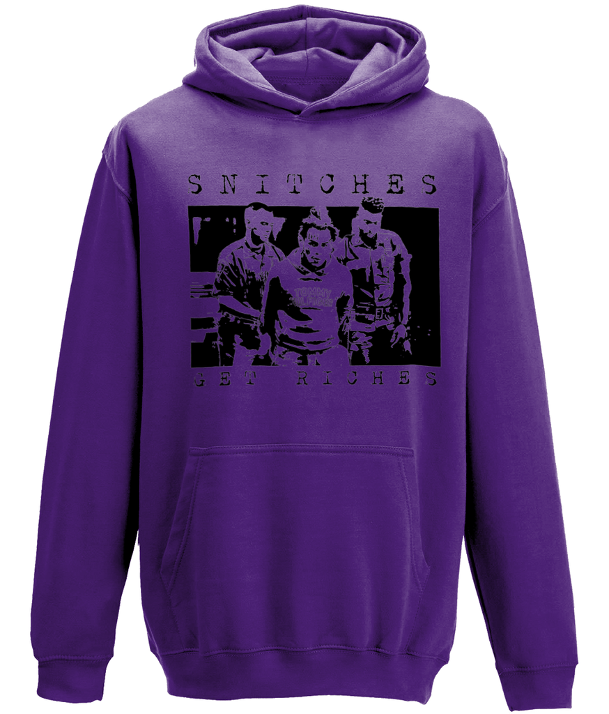 Snitches Get Riches - Hoodie - Grey/Purple - One Stop Hip Hop UK