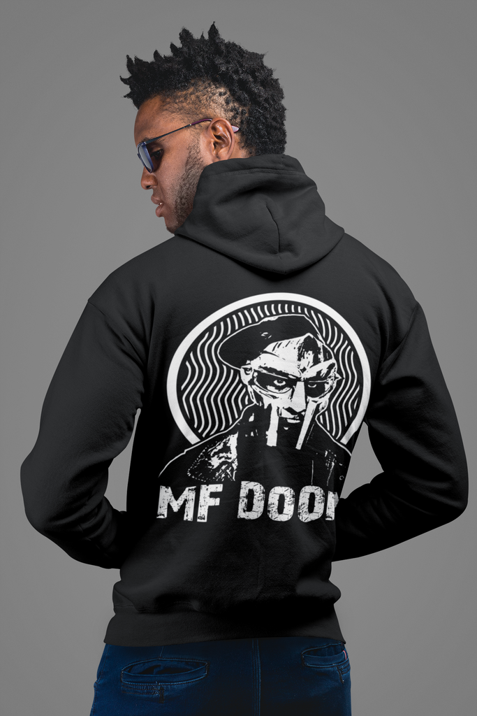 MF Doom Hip Hop ZIp Fleece Hoodie - Black/Red/Grey Long Sleeve - New Streetwear - Online Store - One Stop Hip Hop UK